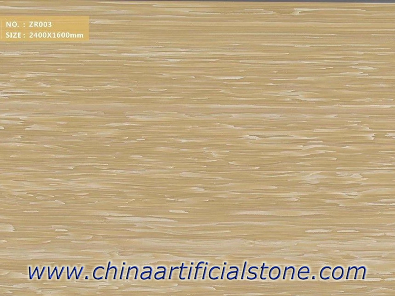 Panneaux de pierre artificiels faux onyx de veine de bois translucide
