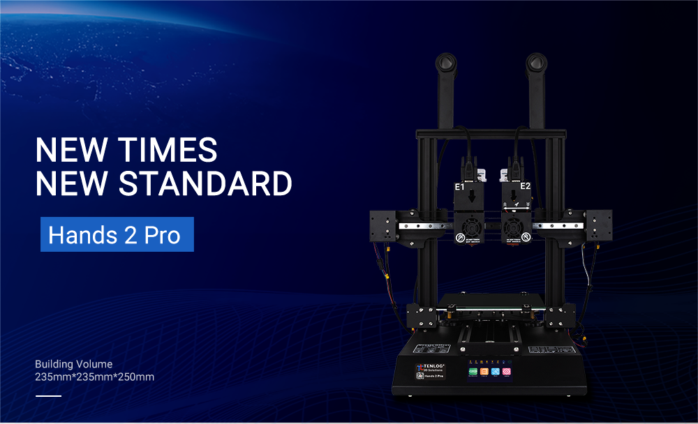 Imprimante 3D à double extrudeuse Tenlog Hands 2 Pro