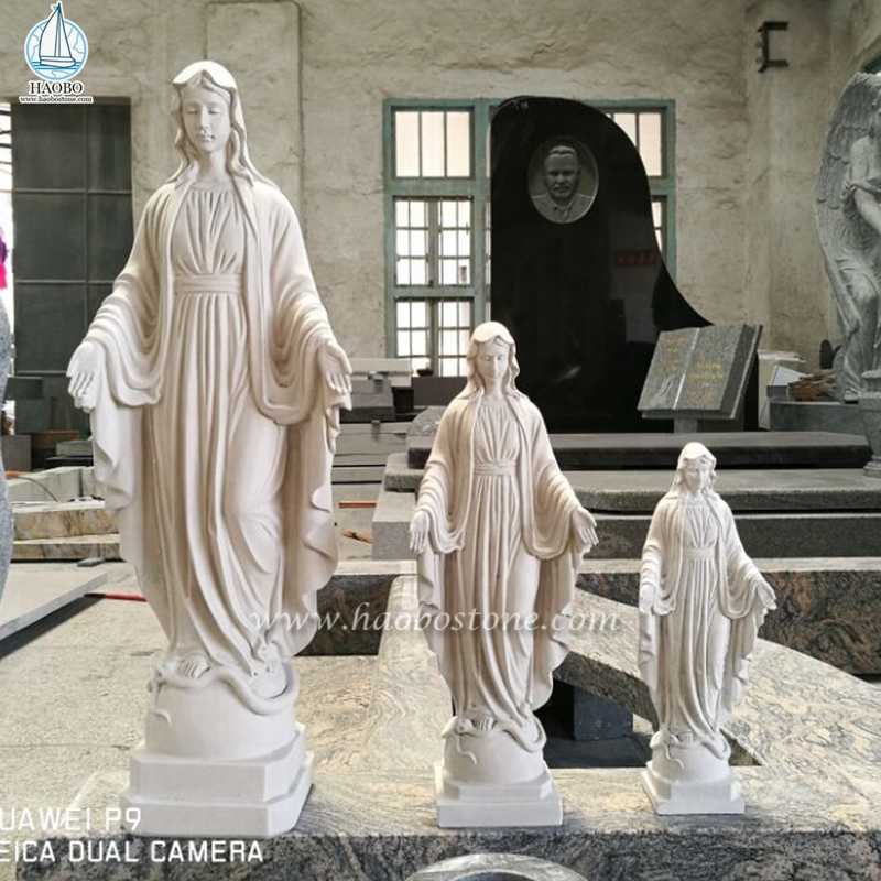 Statues de la Vierge Marie de style européen en marbre beige
