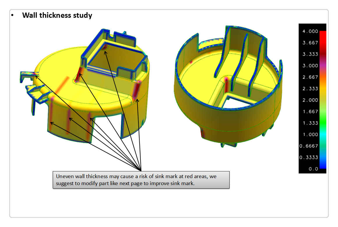 Étude d'épaisseur de paroi de moules en plastique