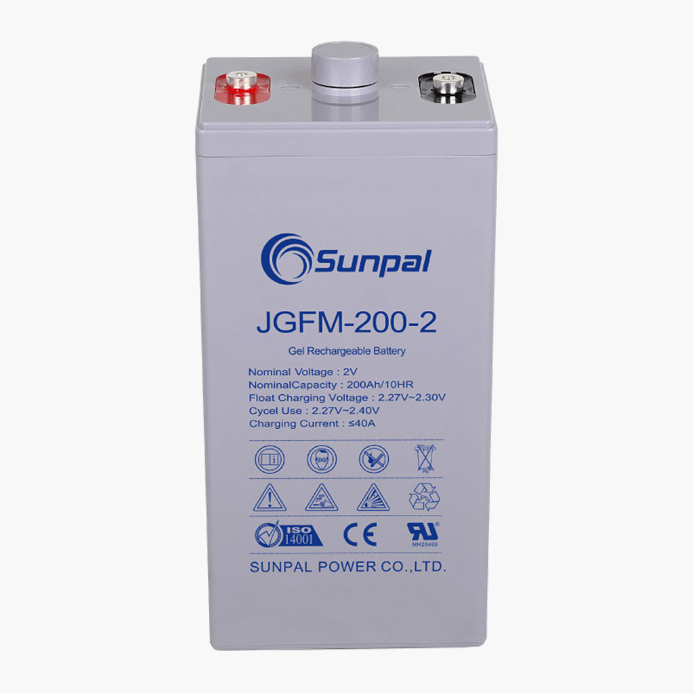 Sunpal 2V 200Ah Deep Cycle Gel Accueil Solaire Batterie Rechargeable Stockage
