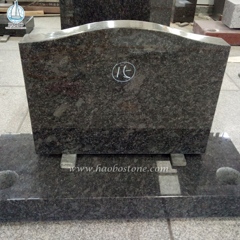 Pierre tombale en granit gris acier naturel Serp Top Pierre tombale
