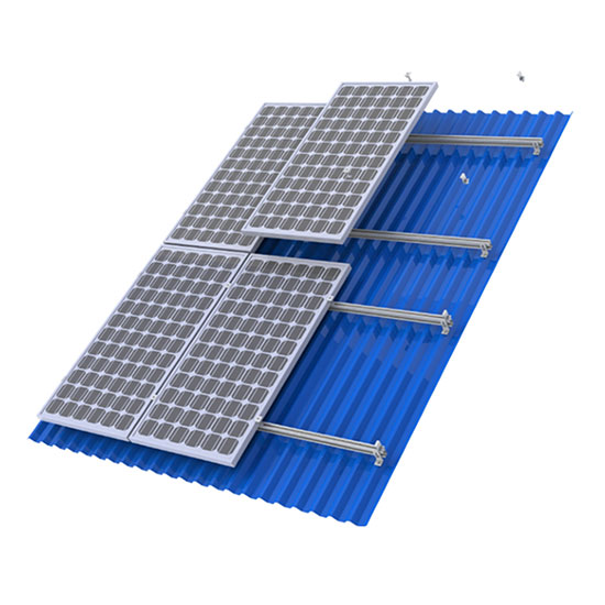 Système de structure de montage de panneau solaire de toit en métal
