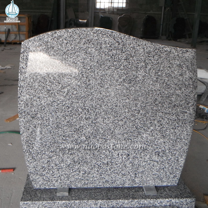 Pierre tombale funéraire polie de conception simple de granit gris G655
