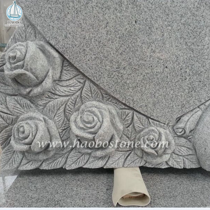 Pierre tombale sculptée en granit gris Chine G633 Angel Rose
