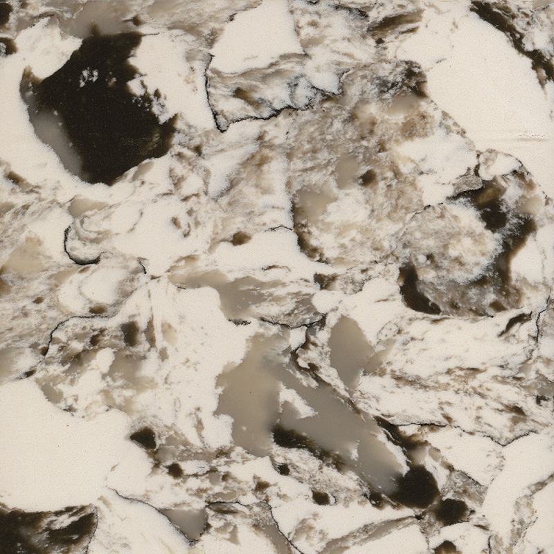 Dalles polies en pierre de quartz artificielle d'huître RSC-V002
