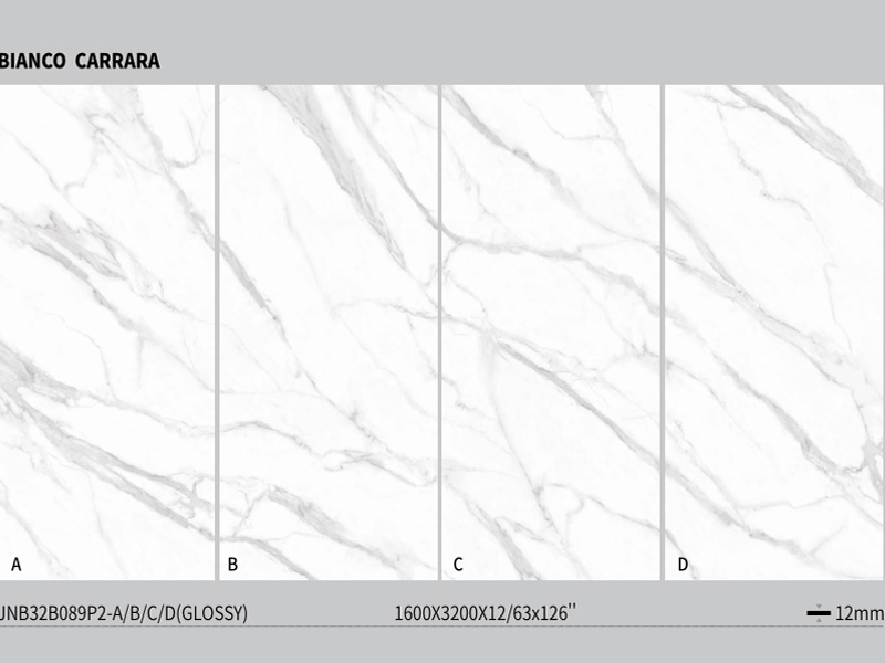Plan de travail en pierre frittée Bianco Carrara
