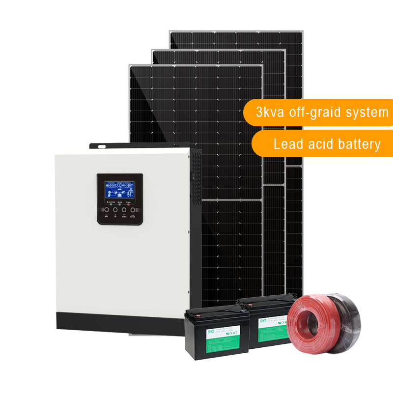 3KW système hors réseau solaire hybride bricolage Kits solaires système de générateur d'énergie solaire énergie solaire
