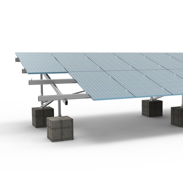 Structure de support au sol solaire de système de support avec les systèmes solaires de défilement ligne par ligne de vis en aluminium
