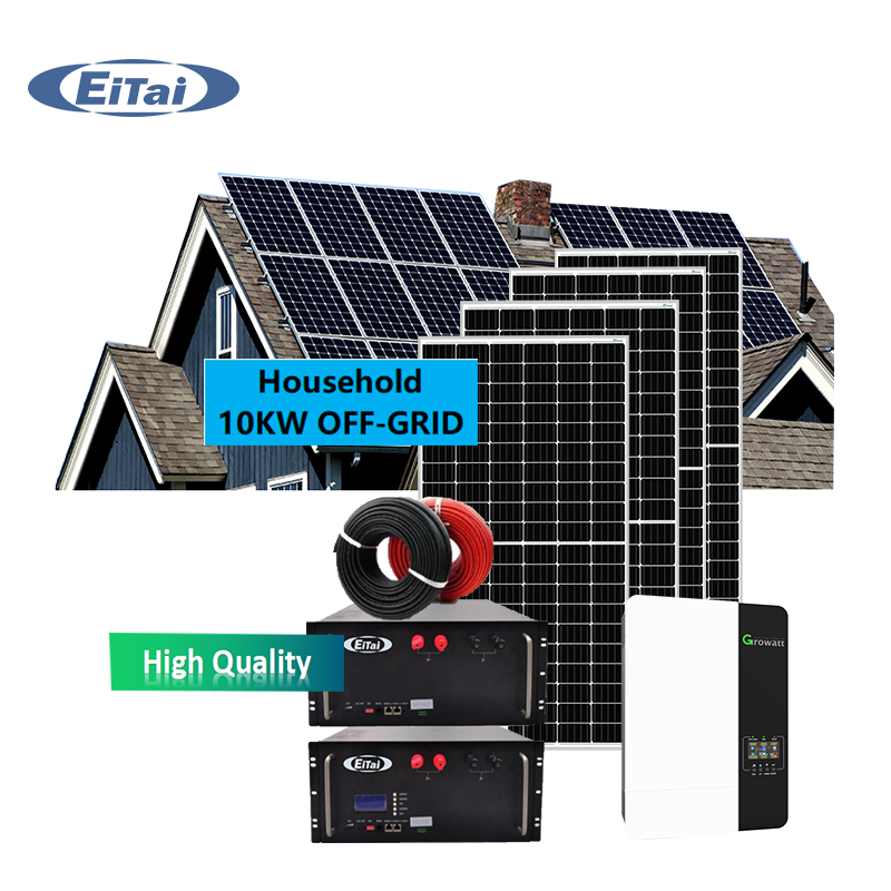 Système solaire Eitai hors réseau 5Kw 10Kw 15Kw 20Kw 25Kw 30Kw avec stockage à domicile de batterie lithium-ion
