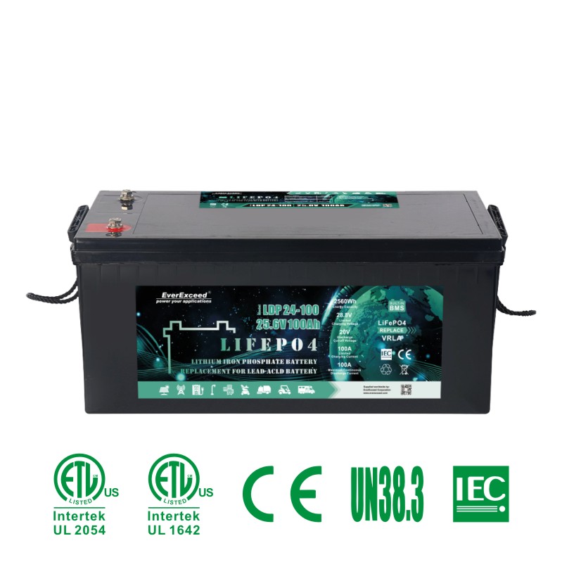 Batterie lithium-ion 25,6 V 100 Ah pour batterie au plomb de remplacement LiFePO4 batterie 32700 pour véhicule électrique/scooter électrique
