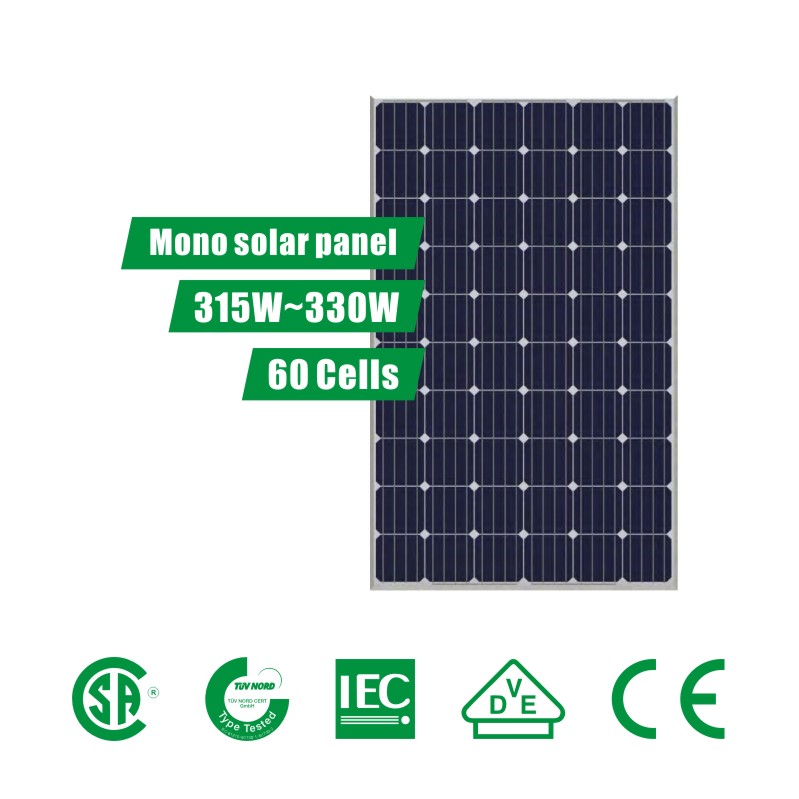 Module PERC de panneau solaire de 6 pouces 60 cellules (315 ~ 330 W)
