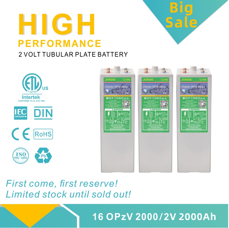 Liquidation 2V 2100ah Opzv Tubular Gel Opzv Batterie pour Solar/UPS/Emergency-Power-Systems
