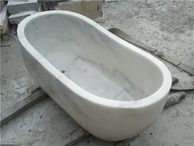 Baignoire en pierre blanche en pierre naturelle pour salle de bain