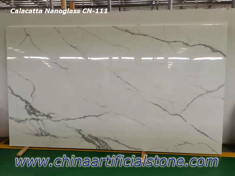 Dalles de pierre en verre nanocristal blanc Calacutta de Chine

