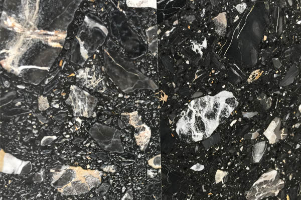 carreaux de marbre noir à surface acide