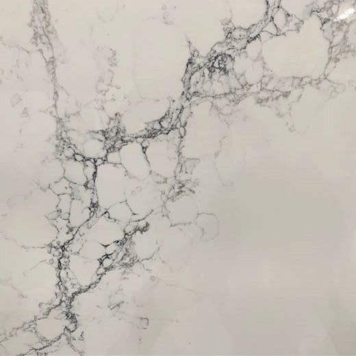 Surfaces de cuisine en quartz Matériau de quartz en marbre blanc pour comptoir
