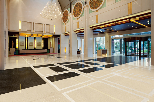 carreaux de sol d'hôtel marbre noir