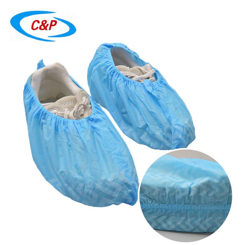 Couvre-chaussures de protection non tissés jetables bleu hôpital
