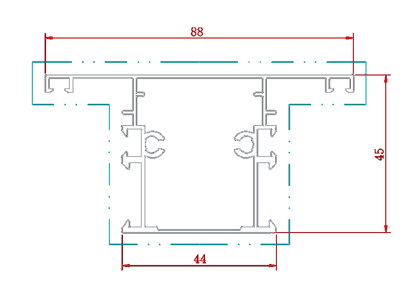 Profil de section de formes de canal d'extrusion de section de porte de fenêtre en aluminium
