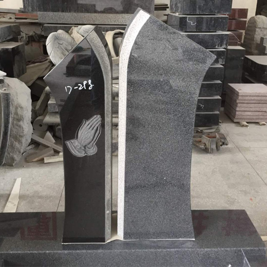 Pierres tombales en granit noir Pierres tombales doubles pour inscription de pierre tombale de tombes
