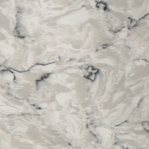 Dalle de quartz gris de conception de veine blanche de Carrara pour l'installation de partie supérieure du comptoir de cuisine
