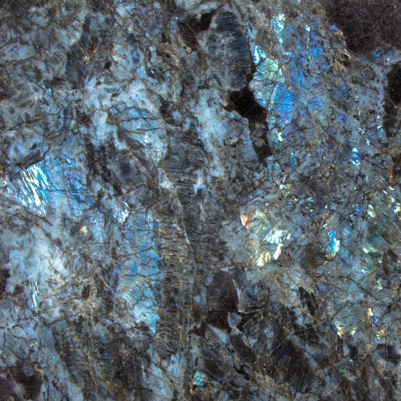 Dalles polies de granit bleu lémurien bleu labradorite de Madagascar
