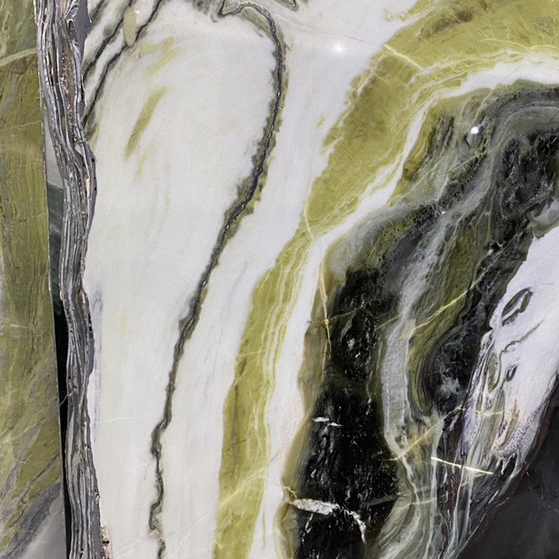Dalles d'encre abstraites en marbre vert de Chine
