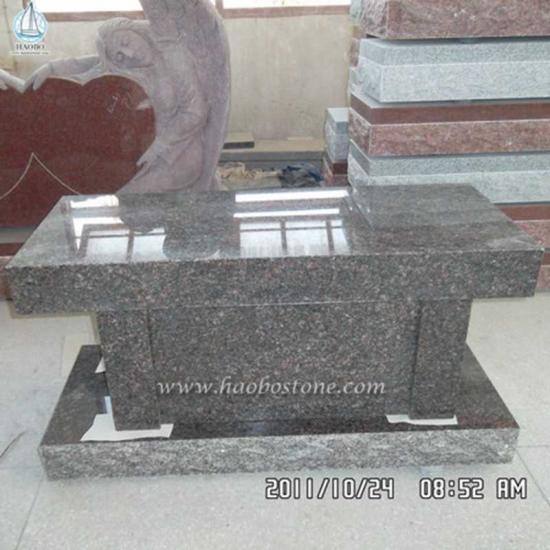 Banc de monument funéraire en granit gris foncé de Chine
