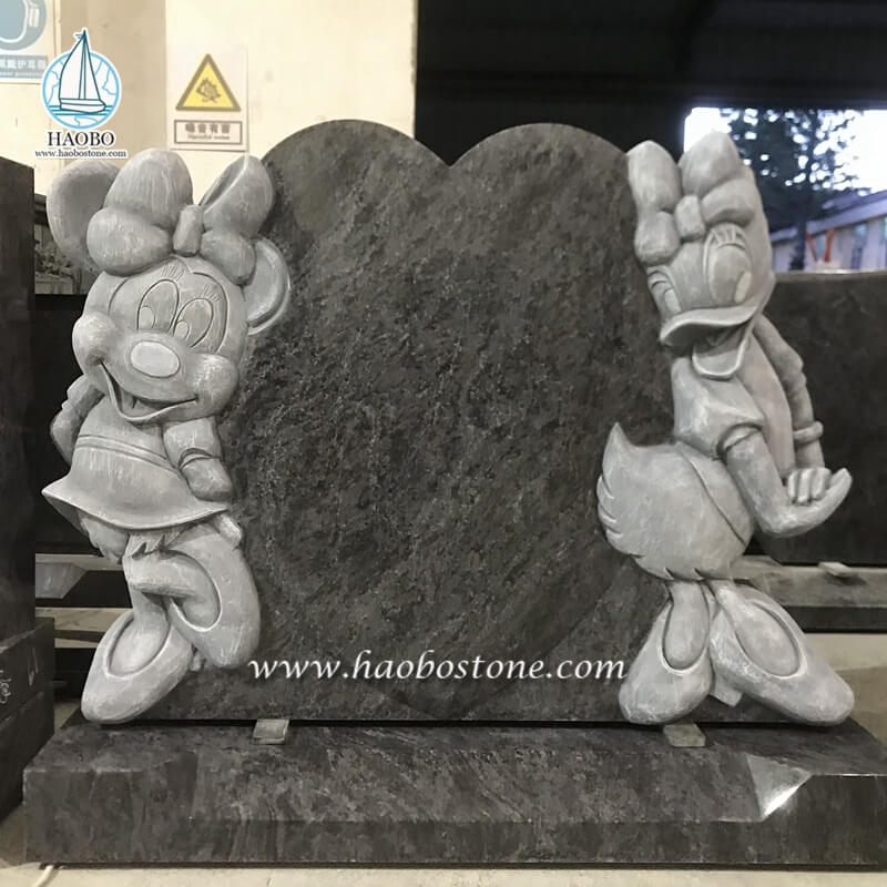 Baham Blue Granite Cartoon Minnie Mouse avec pierre tombale Daisy Duck

