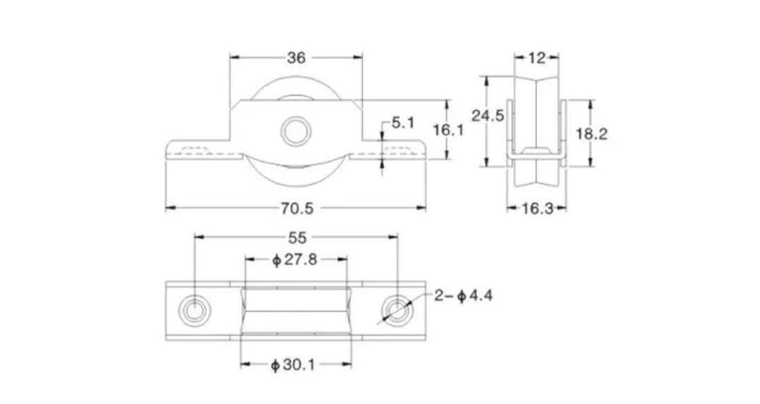 Roulement de fenêtre coulissante en aluminium