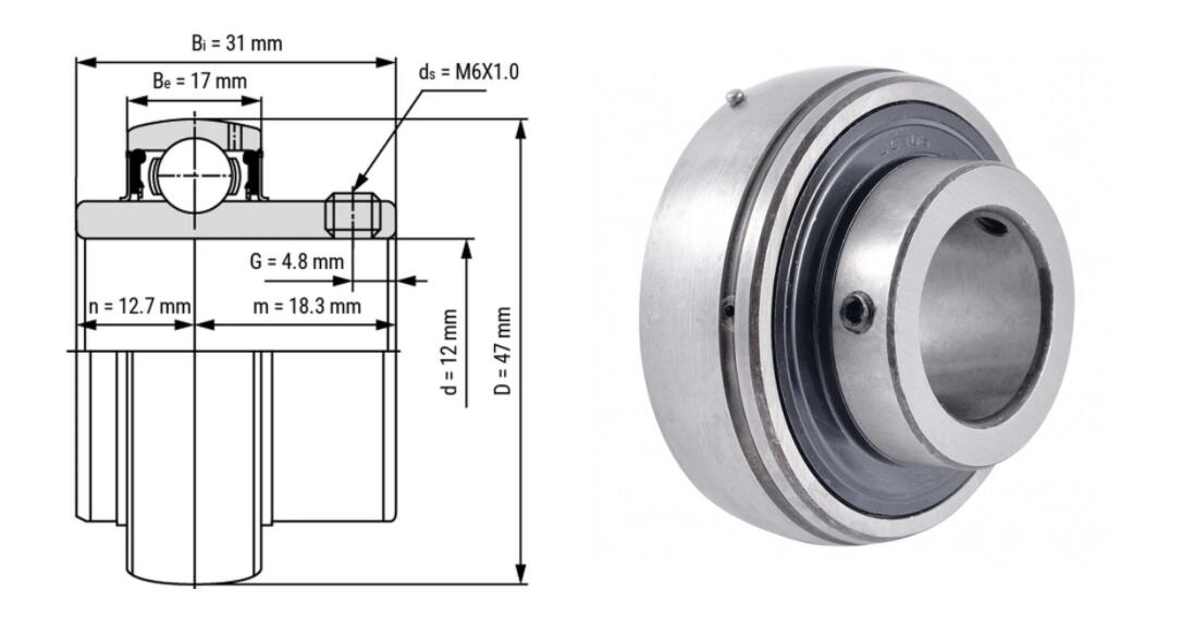 TAILLE DE ROULEMENT UC201