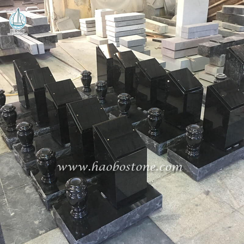 Niches en granit noir Cimetière privé Monument Columbarium personnel
