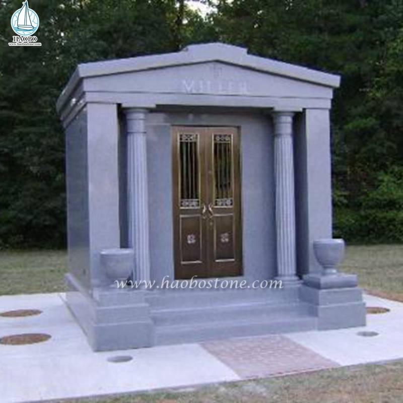 Mausolée de cimetière de granit naturel de nouvelle conception 6 cryptes
