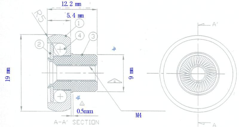 taille des rouleaux de porte de douche coulissante