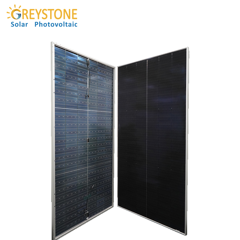 Panneau solaire à bardeaux biface en verre haute puissance Greystone de 645 W
