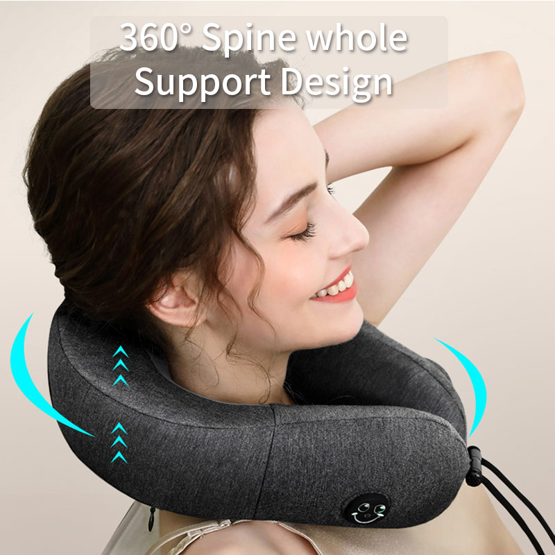 Oreiller de massage polyvalent pour le cou en forme de U portable
