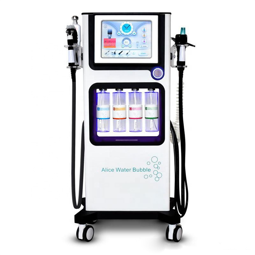 7 en 1 Hydrafacial Glow peau Alice machine à bulles d'eau H2O2 Jet peel Oxygen Spray Machine de thérapie faciale