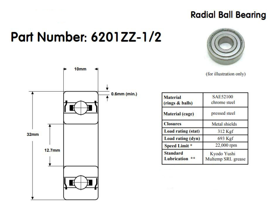 6201-ZZ-1/2 ROULEMENTS