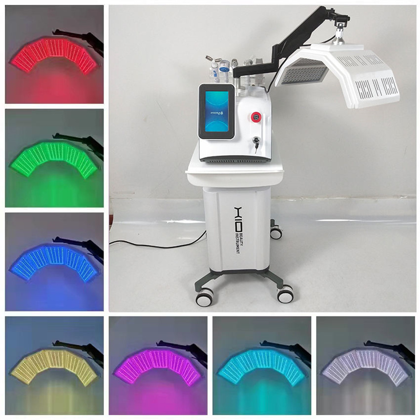 7 couleurs Led pdt bio-luminothérapie Machine de rajeunissement de la peau 6 en 1 Rf Lifting du visage Équipement de luminothérapie infrarouge